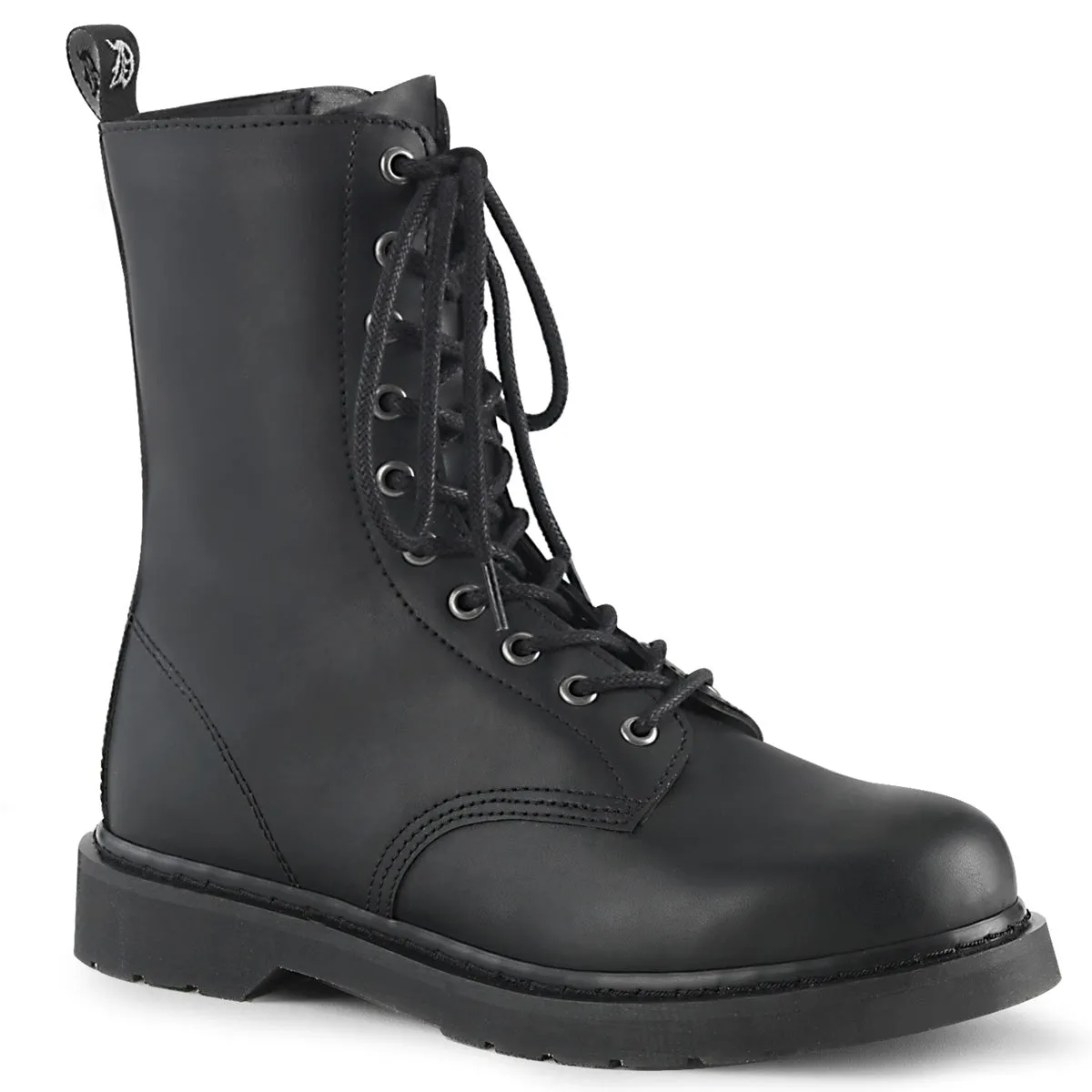 10 Eyelet Mid Calf Boots (Demonia Bolt-200) - Unisex