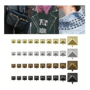 10pcs/100pcs Pyramid Rivet Square Rivets Studs Spike Nailheads Leathercraft DIY For Clothes Bags Shoes Belt Apparel Accessories