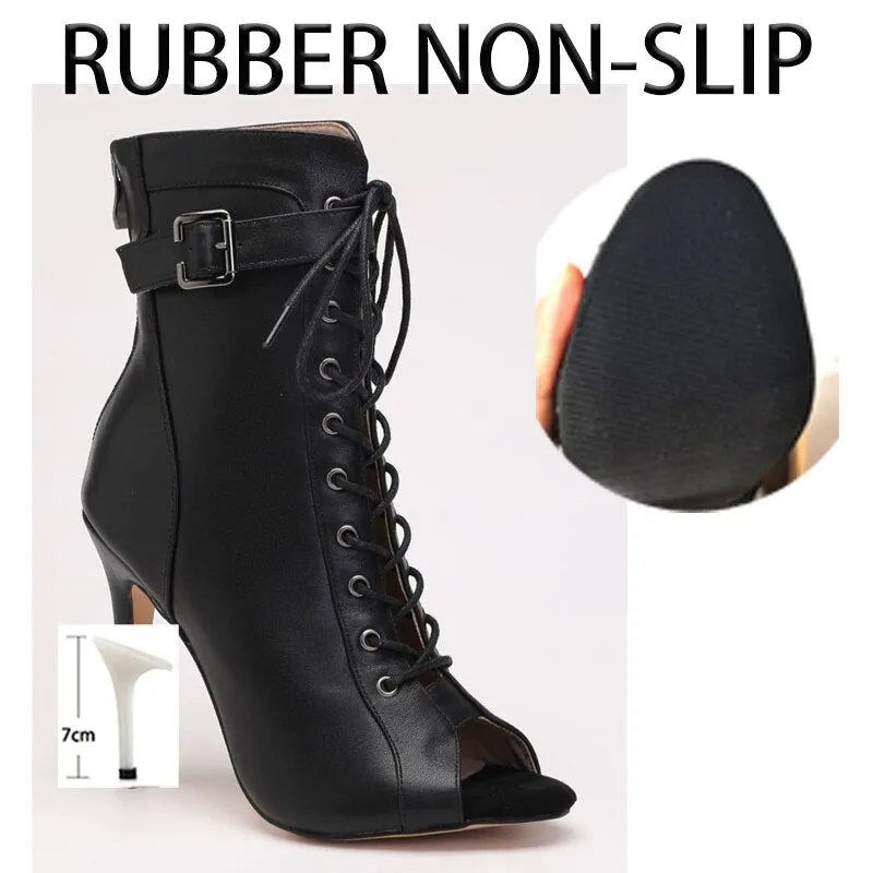 2023 New Sexy Women Black High Heels Party Women's shoes For Latin Dancing Outdoor Stilettos Booties Plus Size