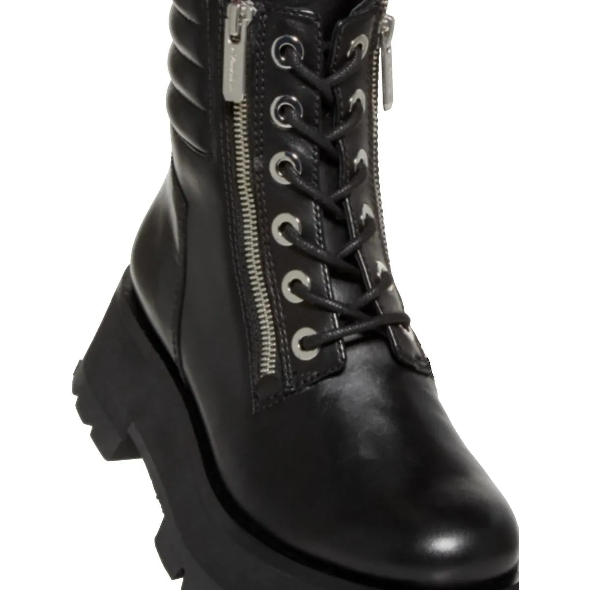 3.1 Phillip Lim Womens Kate Leather Block Heel Combat & Lace-Up Boots