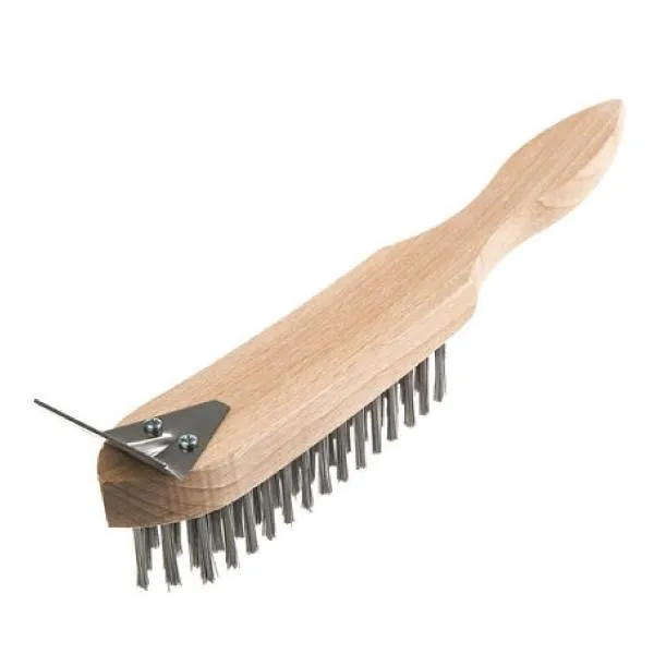 4 Row Wire Brush with Scraper Attachment