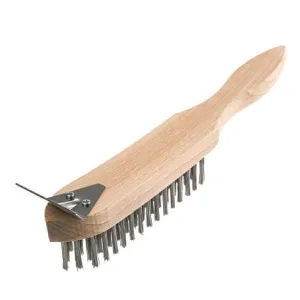 4 Row Wire Brush with Scraper Attachment