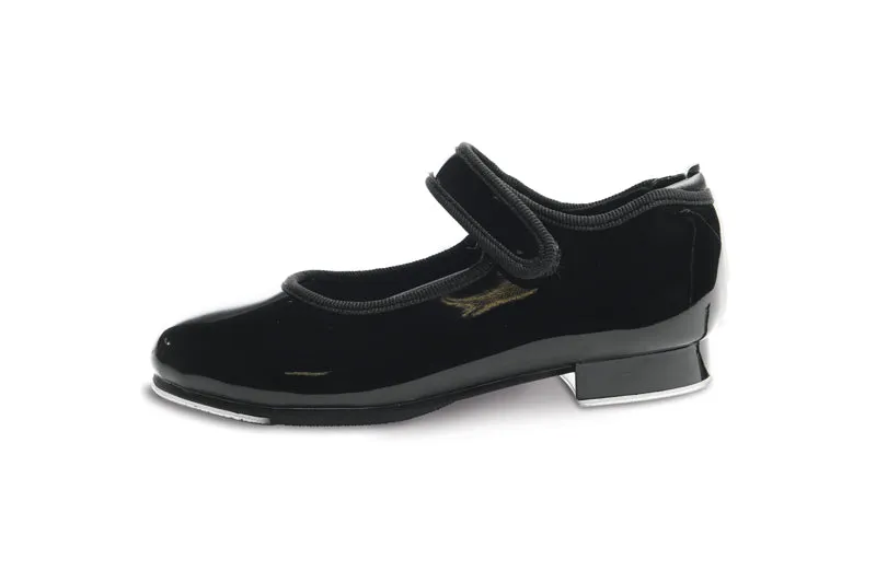 Abbas -- Girl's Velcro Tap Shoe -- Black Patent