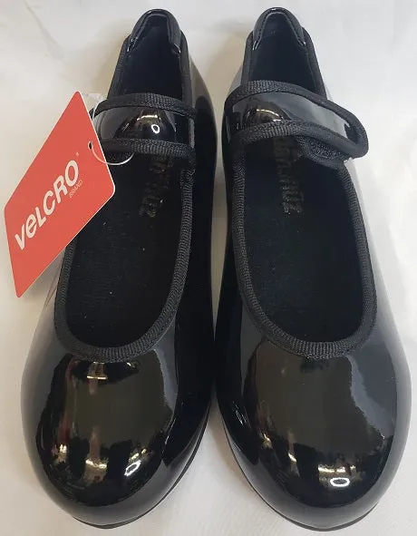 Abbas -- Girl's Velcro Tap Shoe -- Black Patent