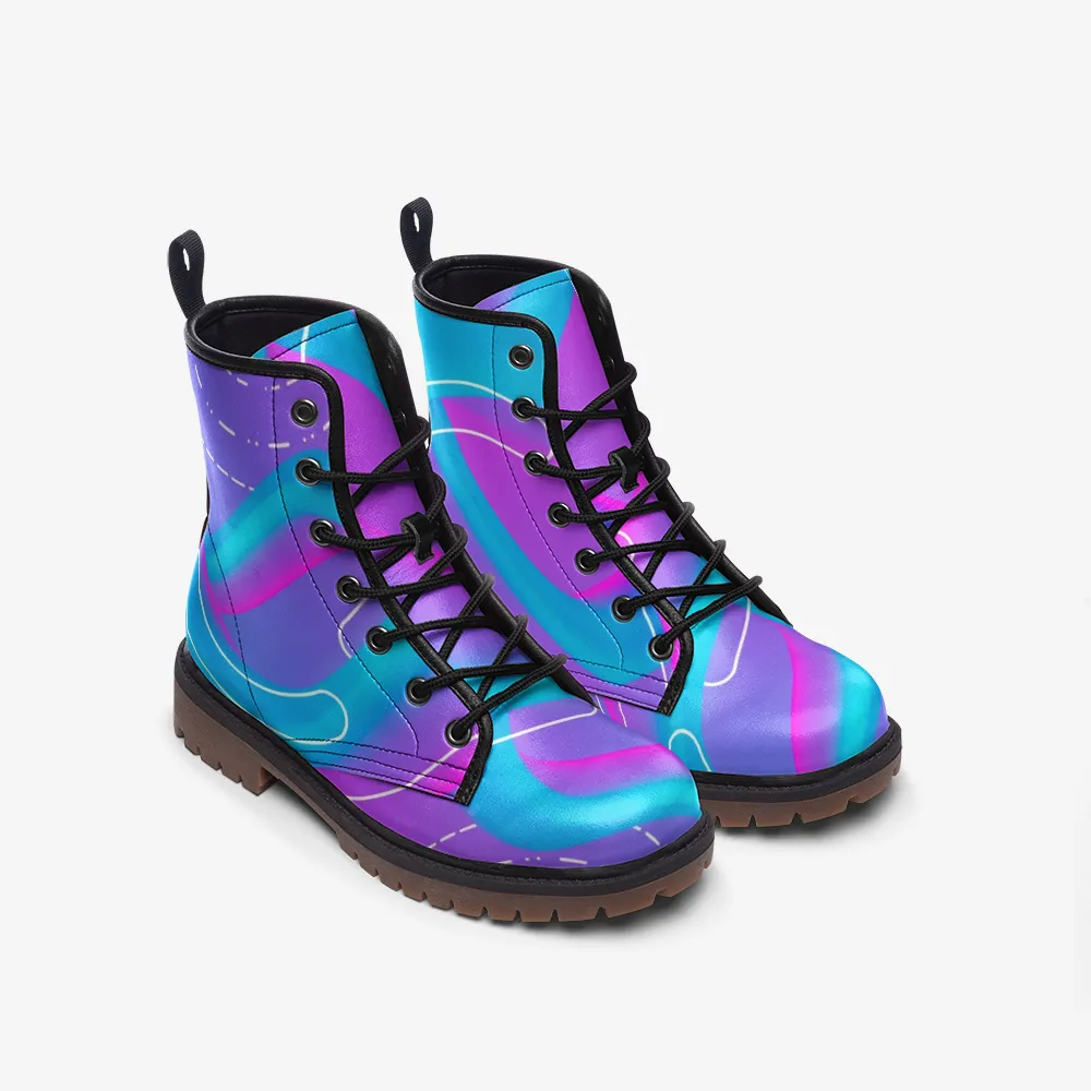 Abstract Fluid Lace Up Boots