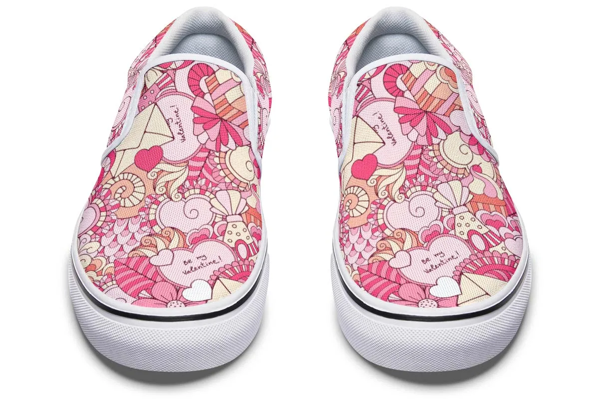 Abstract Valentines Day Slip-On Shoes