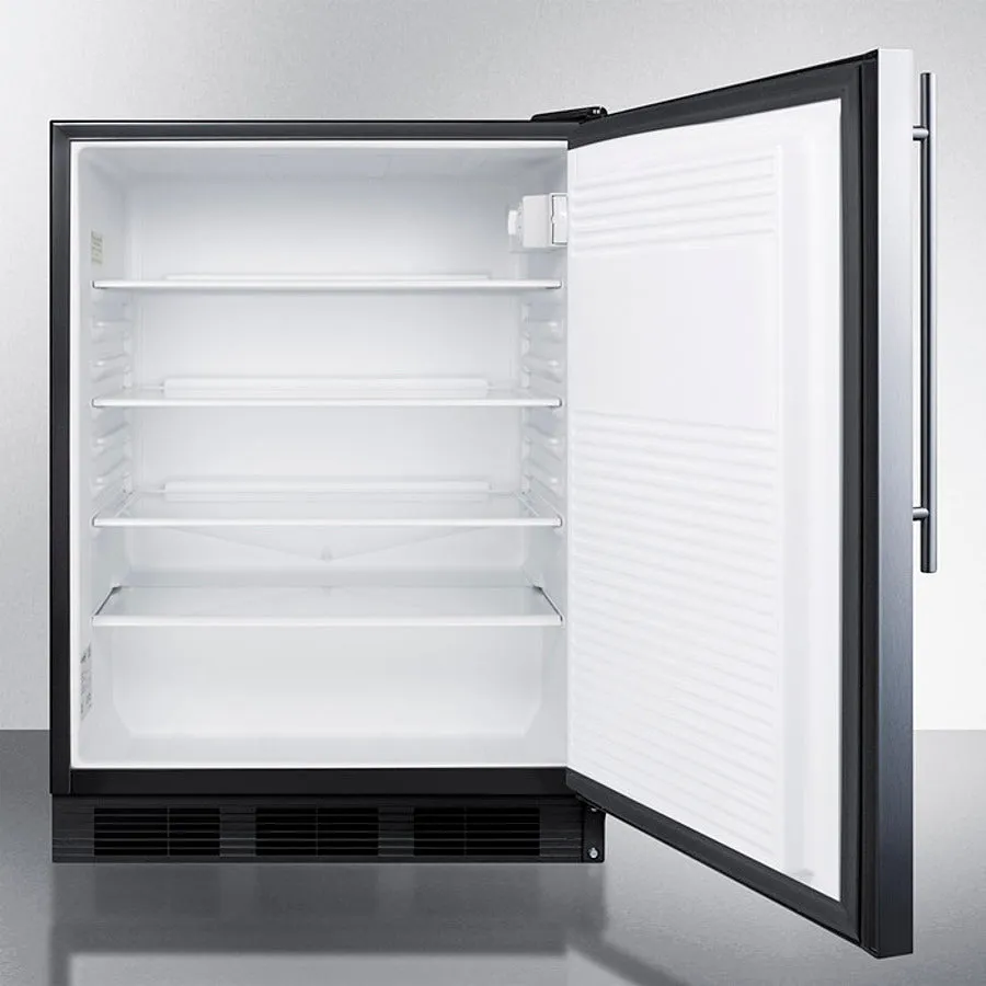 Accucold 24" Wide All-Refrigerator, ADA Compliant Stainless Steel Door