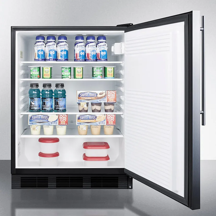 Accucold 24" Wide All-Refrigerator, ADA Compliant Stainless Steel Door