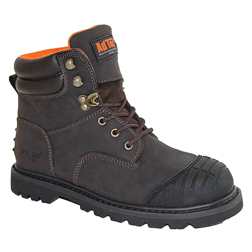 'AdTec' Men's 6" Lace Up Steel Toe - Brown