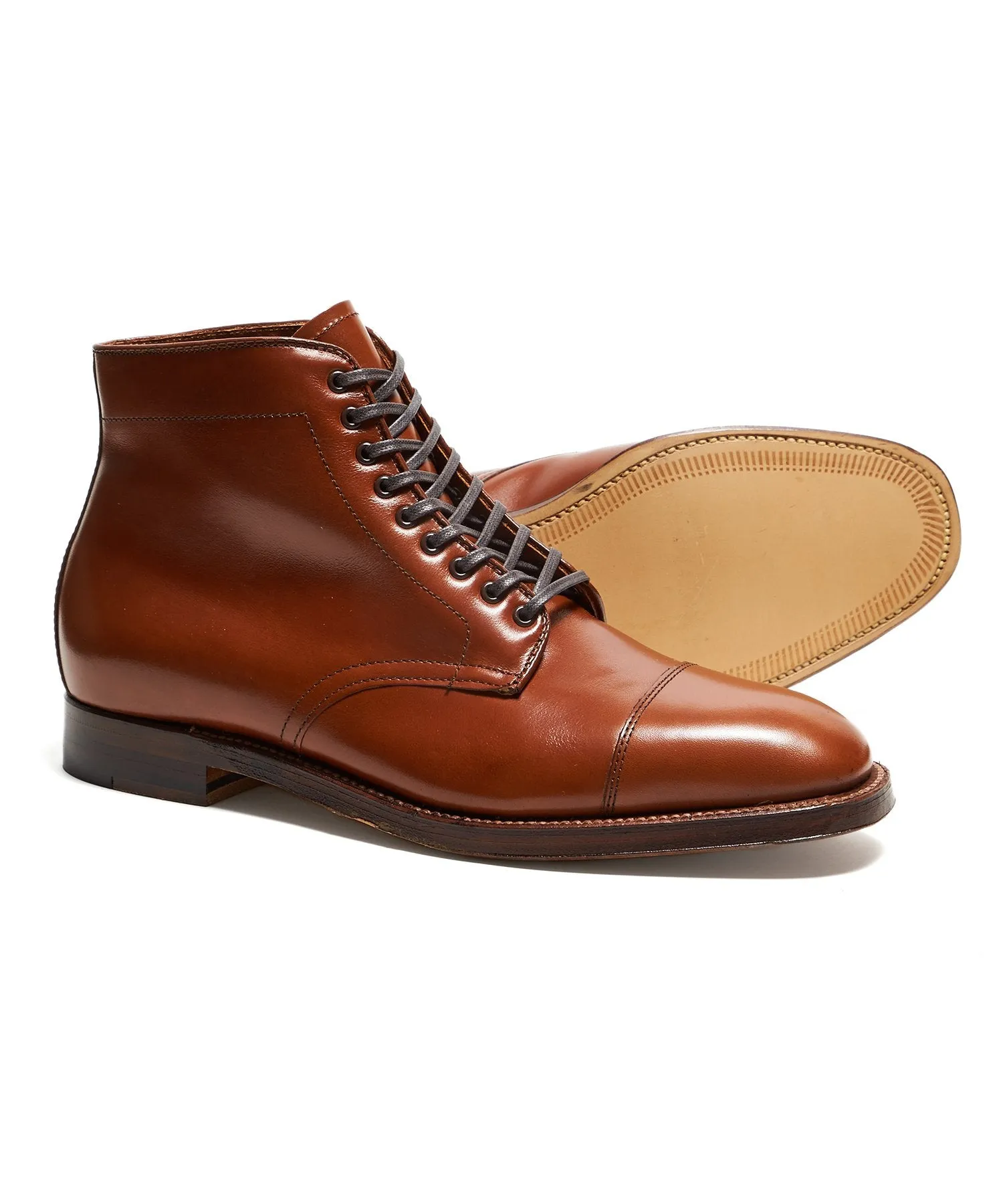 Alden Straight Tip Boot in Burnished Tan Calfskin