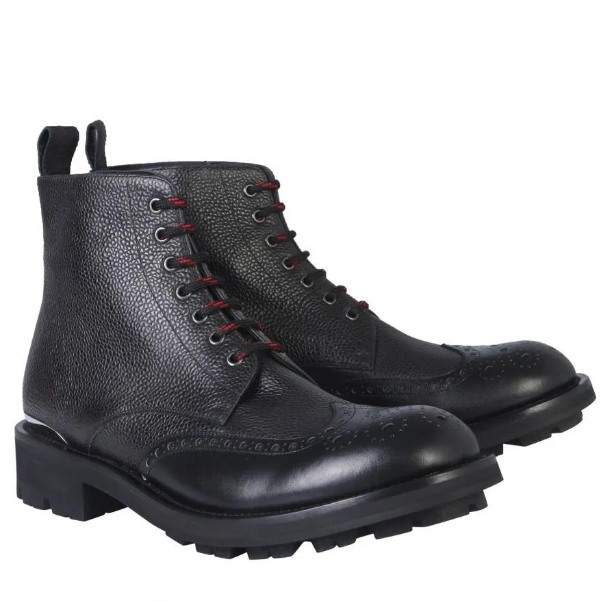 Alexander McQueen Logo Engraved Combat Boots