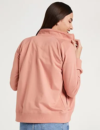 Amazon Brand - Symbol Women's Cottonblend High Neck & Round Neck Sweatshirts (AW18WNSSW04_Murky Pink_Medium_Dusky Pink_M)