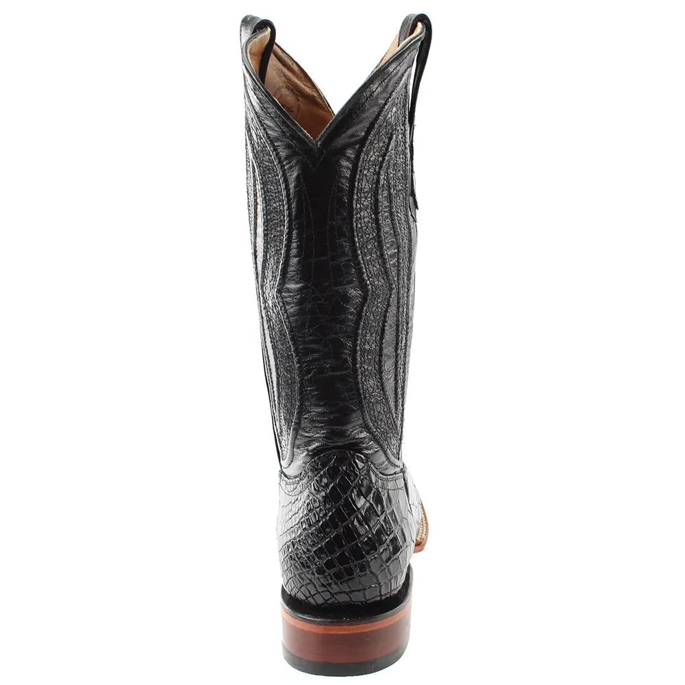 American Alligator Square Toe Cowboy Boots