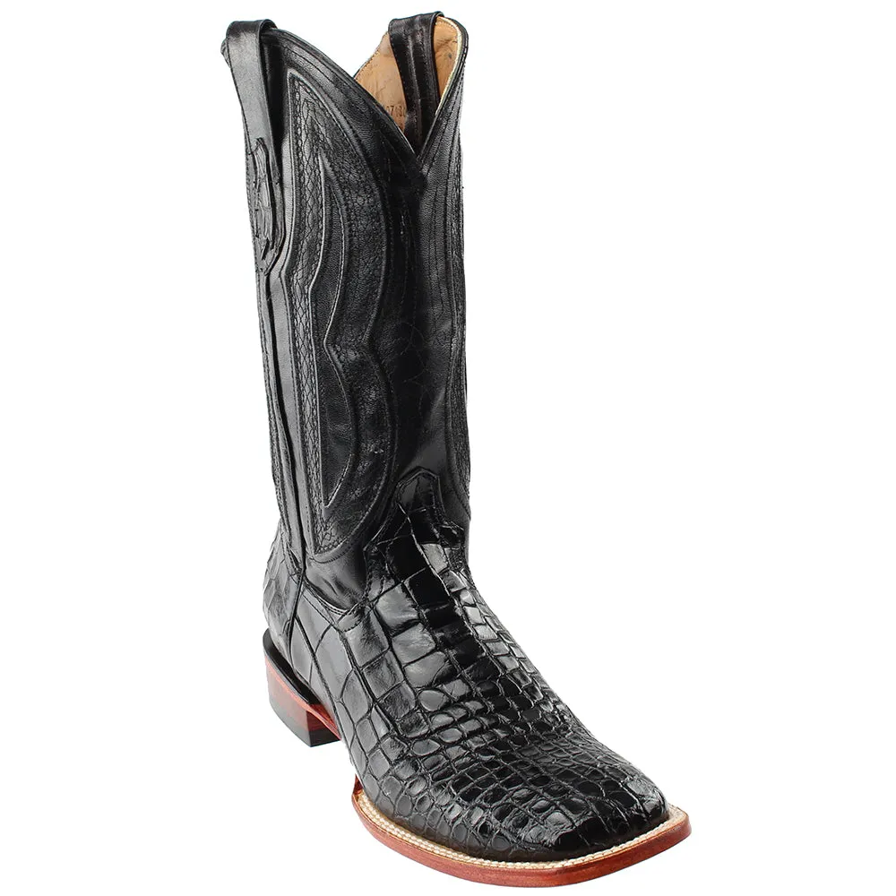 American Alligator Square Toe Cowboy Boots