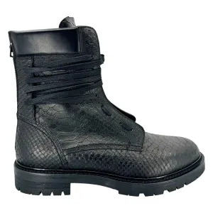 Amiri Snakeskin Combat Boot Black