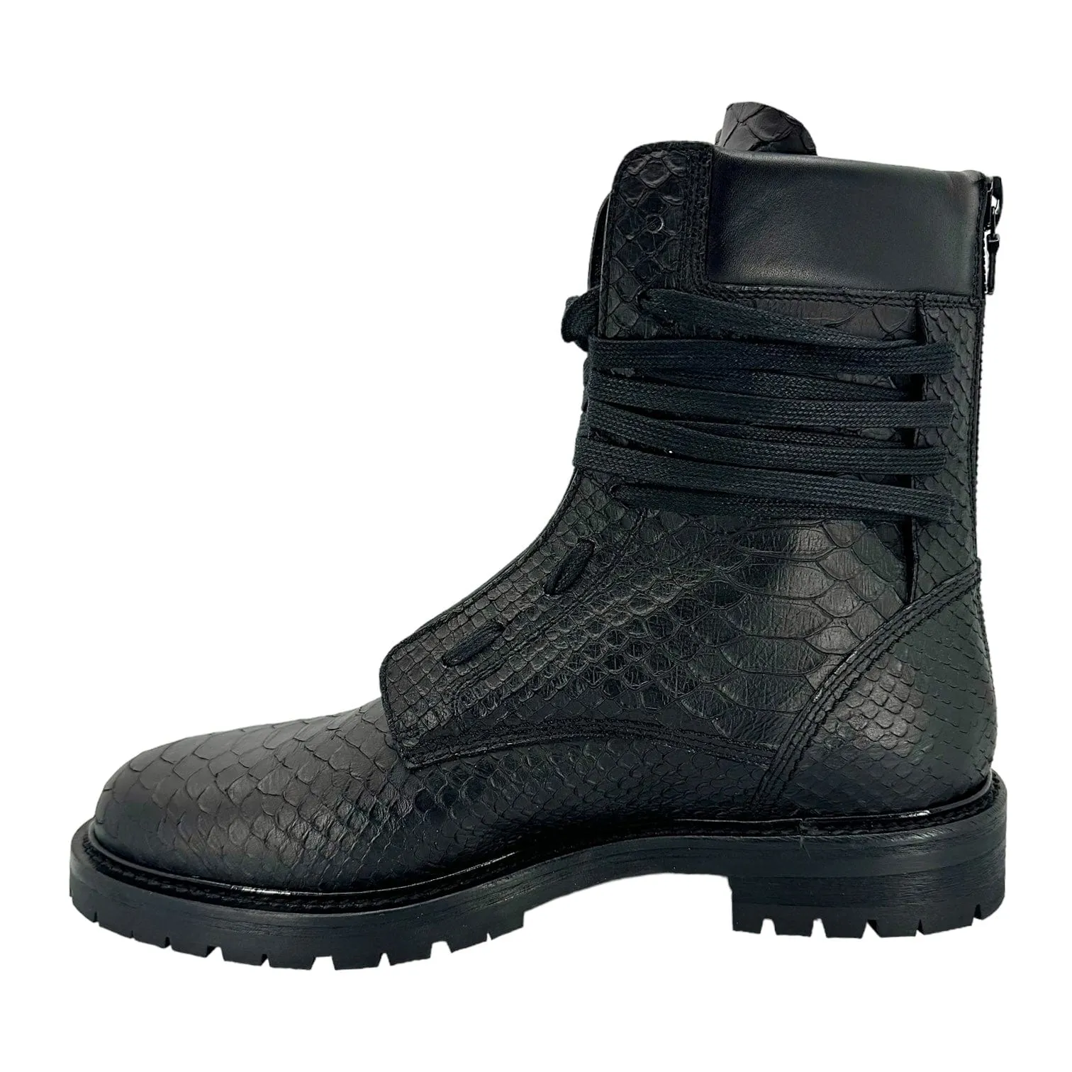 Amiri Snakeskin Combat Boot Black