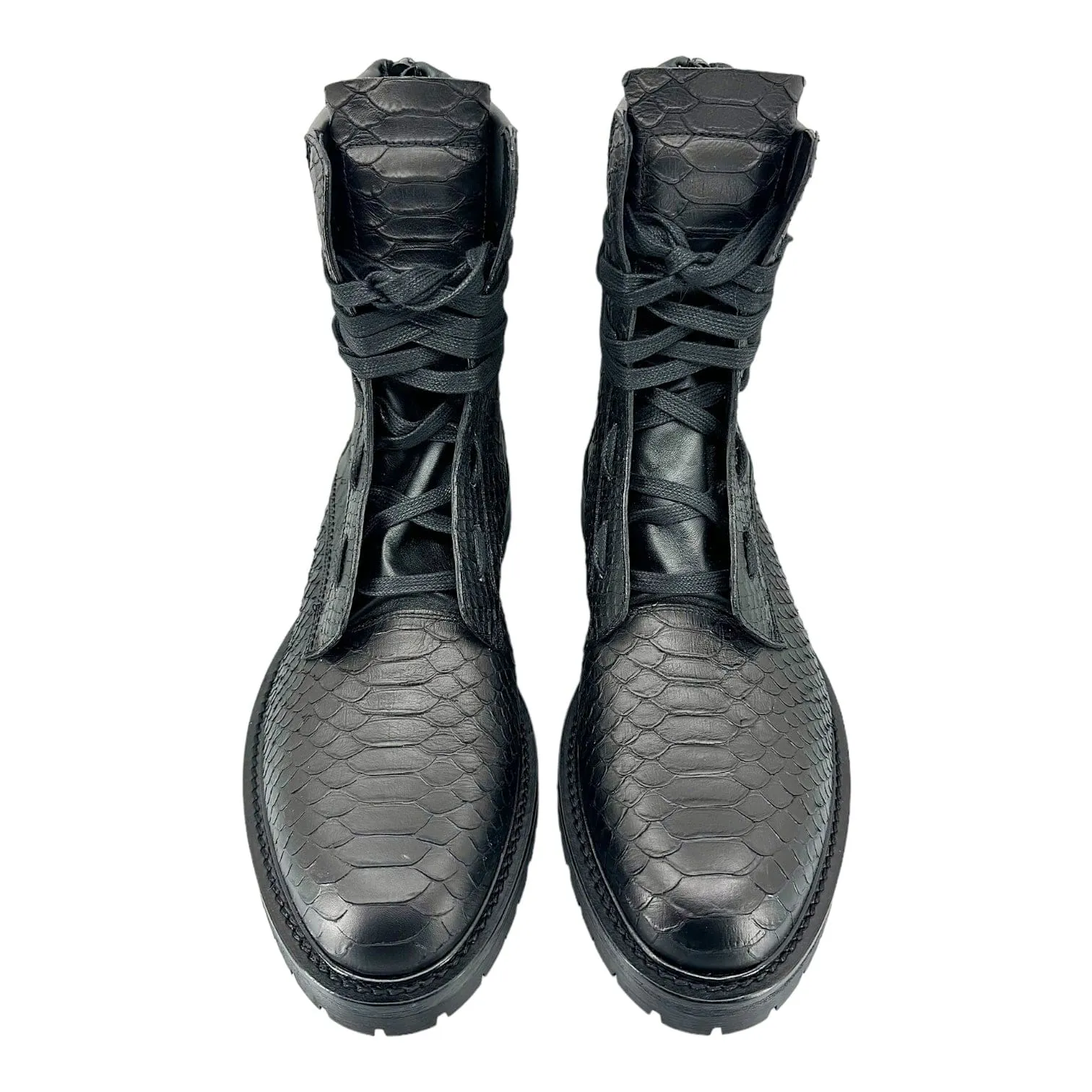 Amiri Snakeskin Combat Boot Black