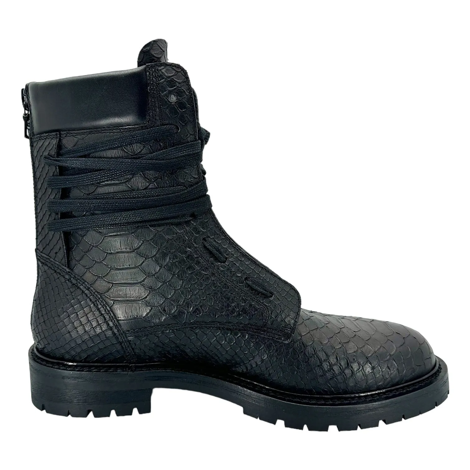 Amiri Snakeskin Combat Boot Black