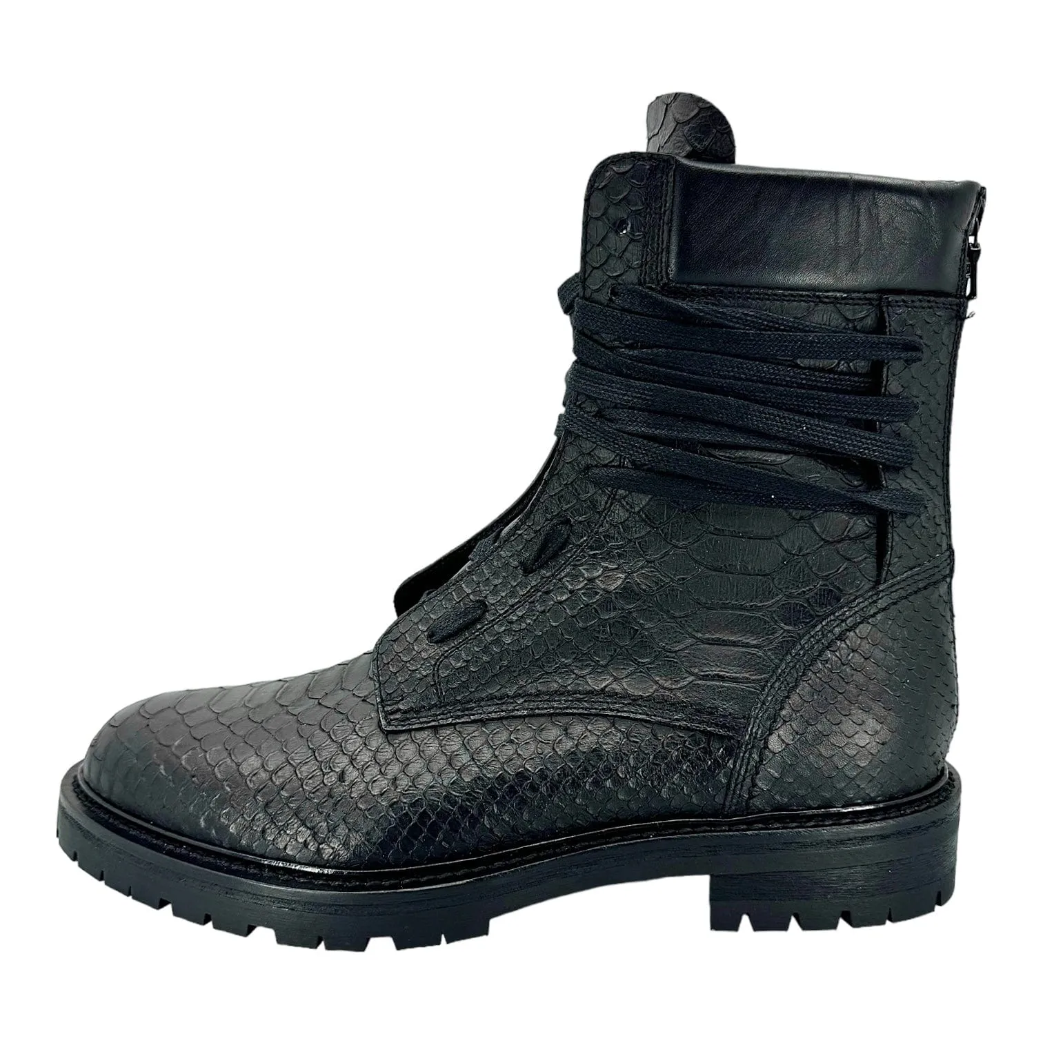 Amiri Snakeskin Combat Boot Black