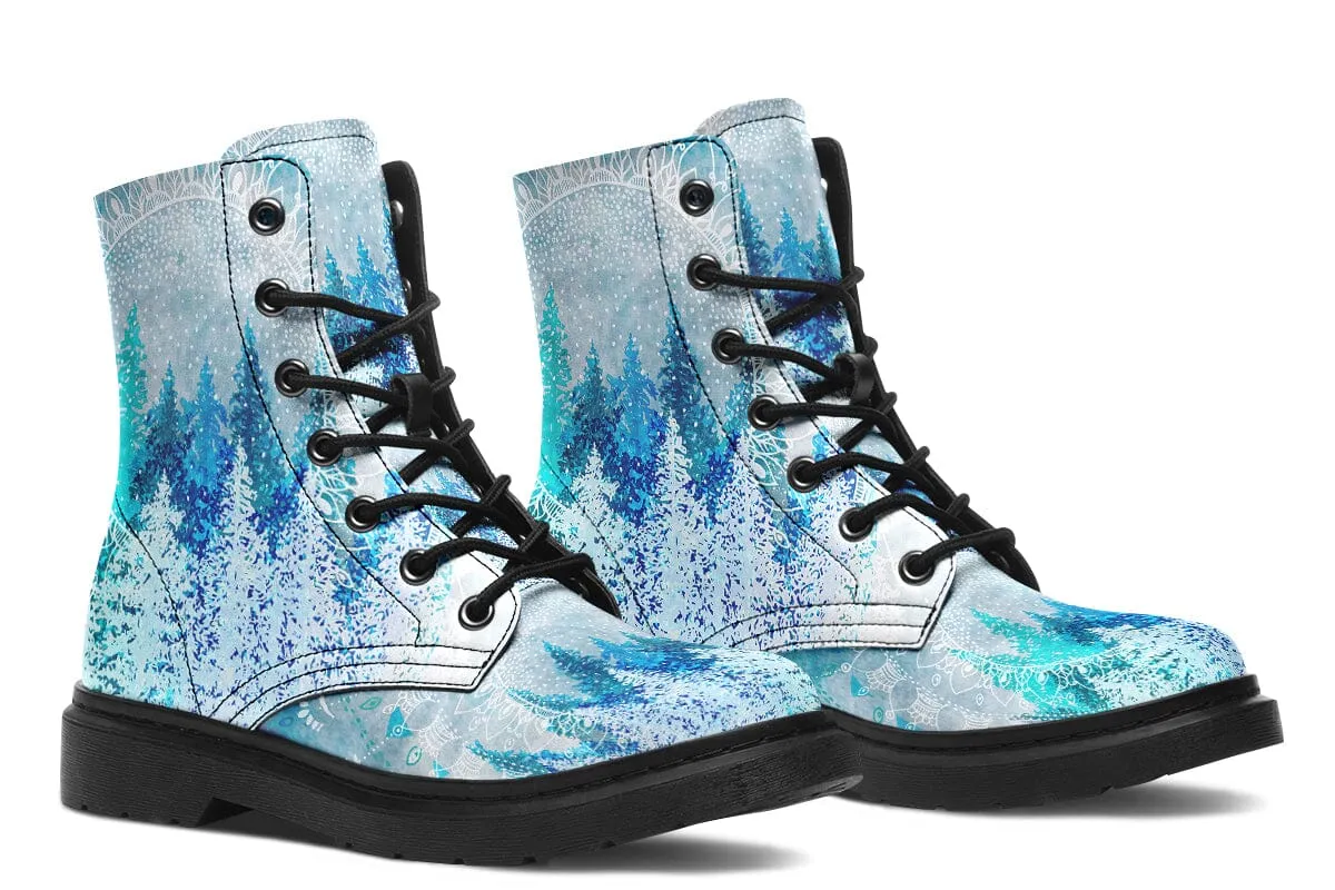 Among The Pines Mandala Combat Boots