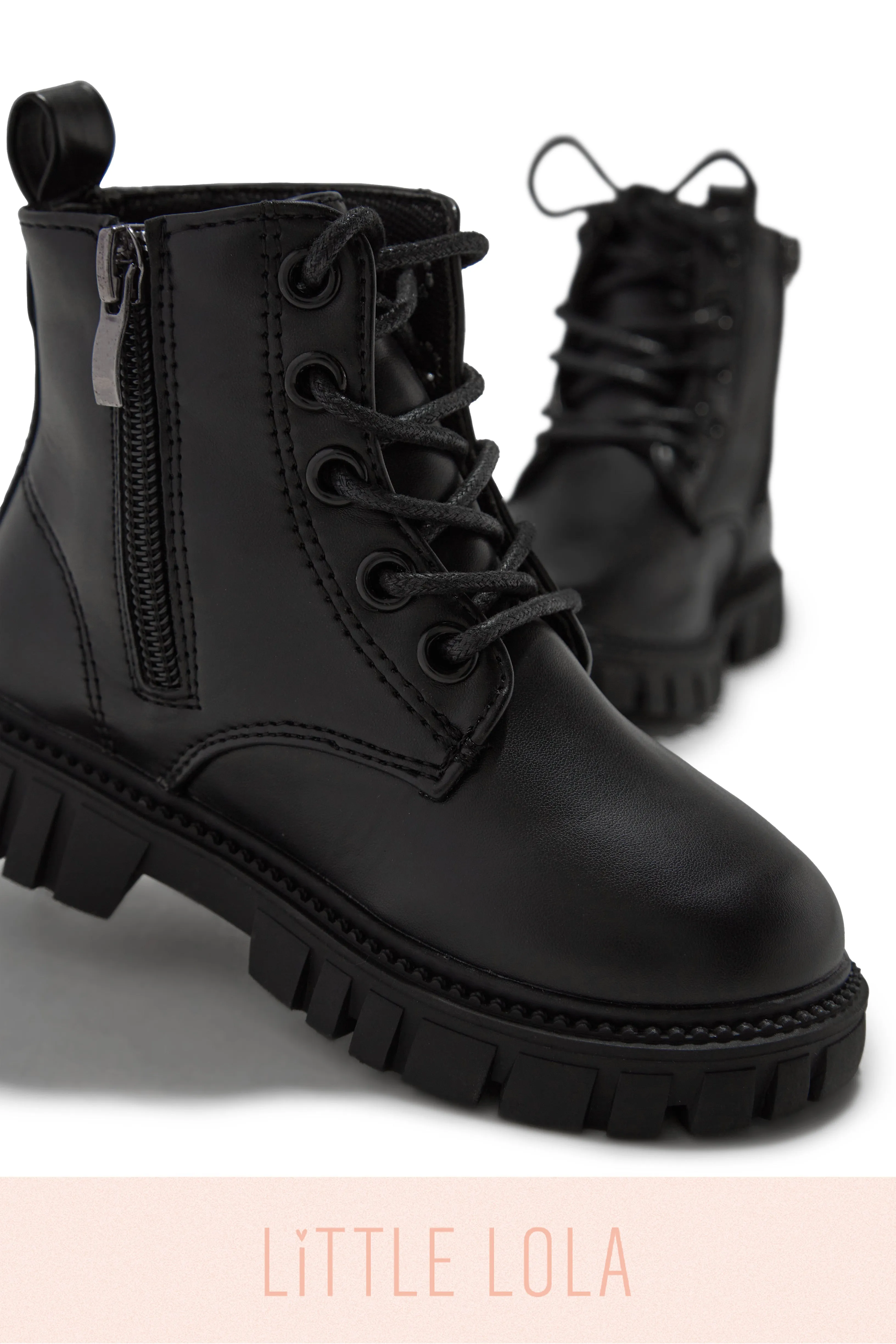 Ariella Lace Up Boots - Black