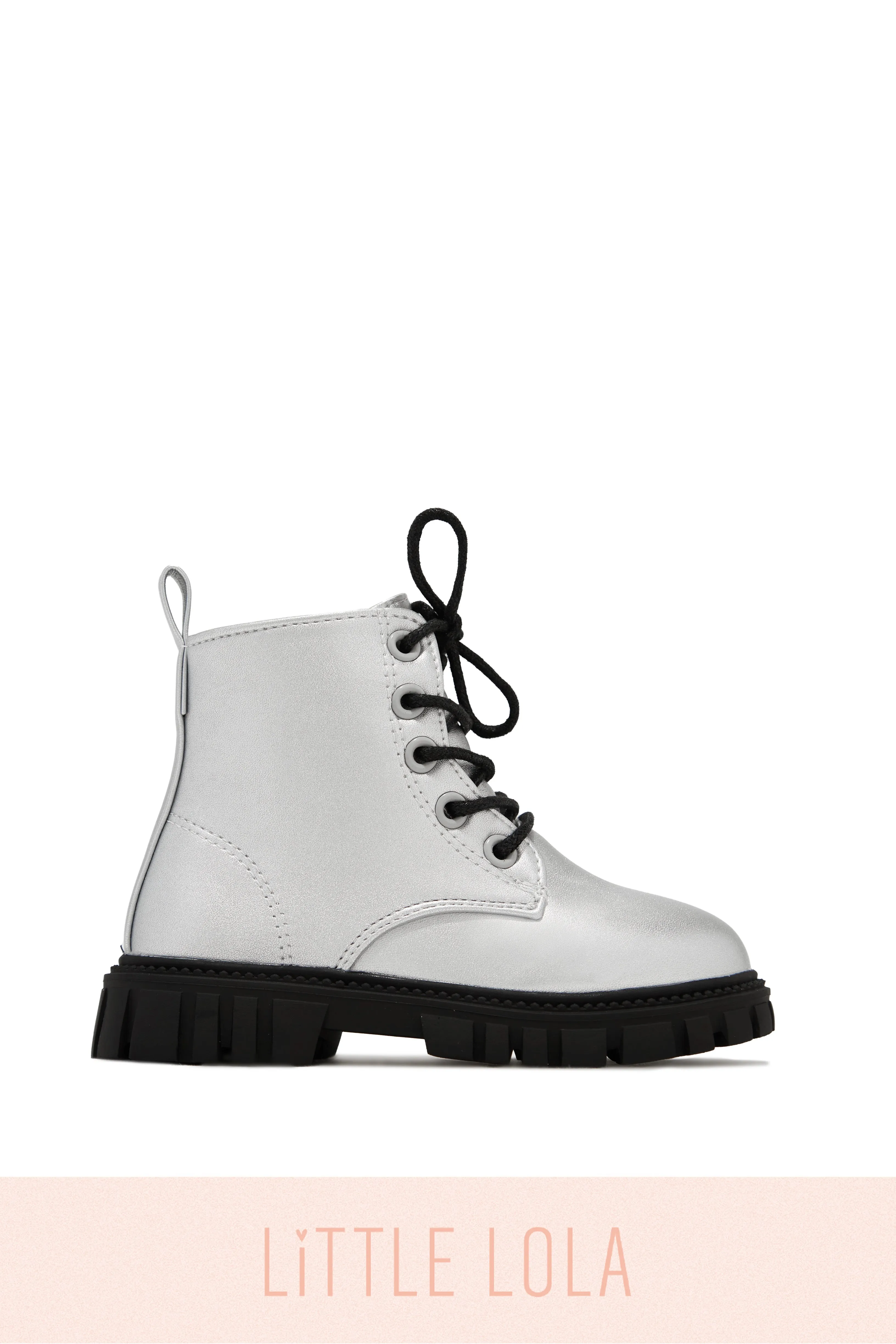 Ariella Lace Up Boots - Silver