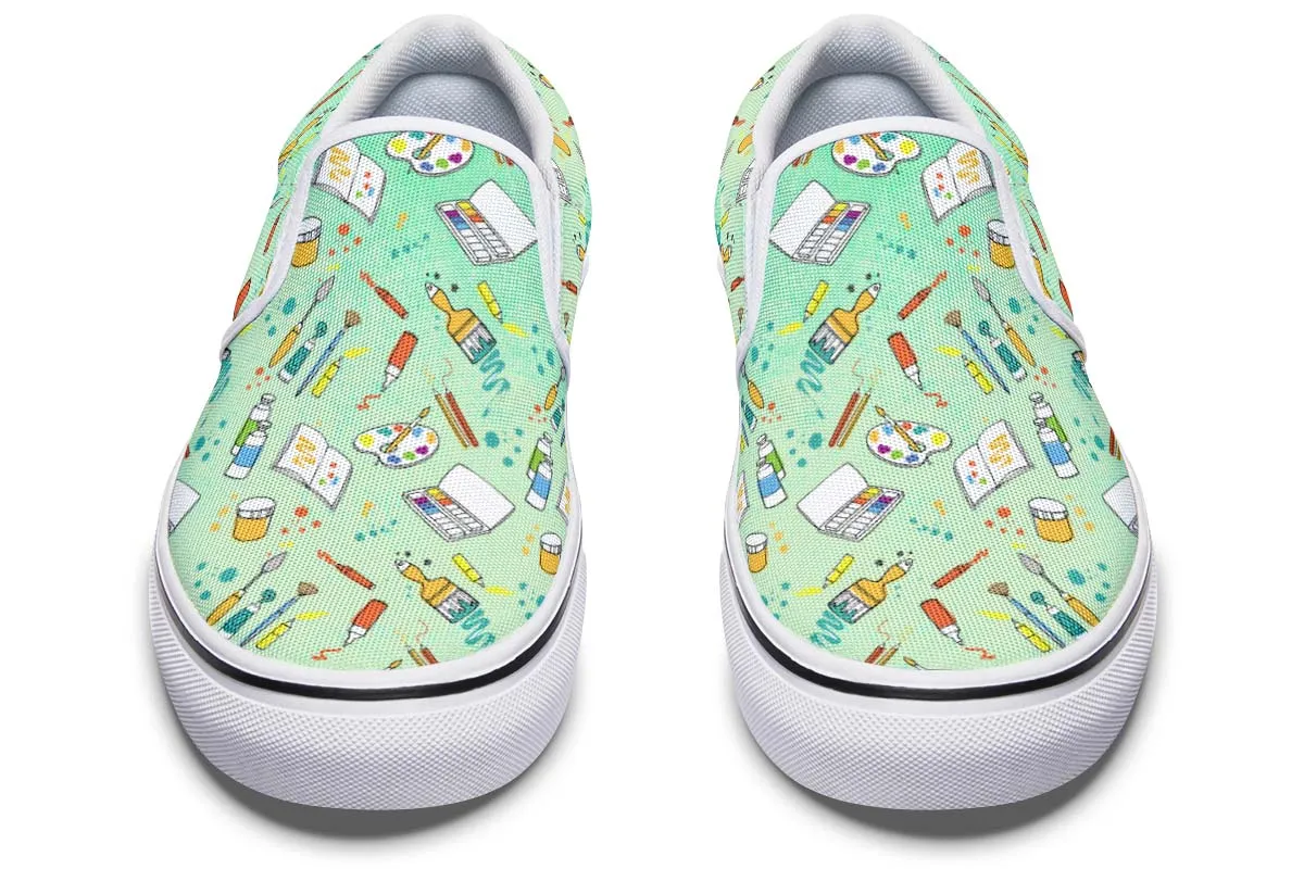 Artist Pattern Slip-On Shoes