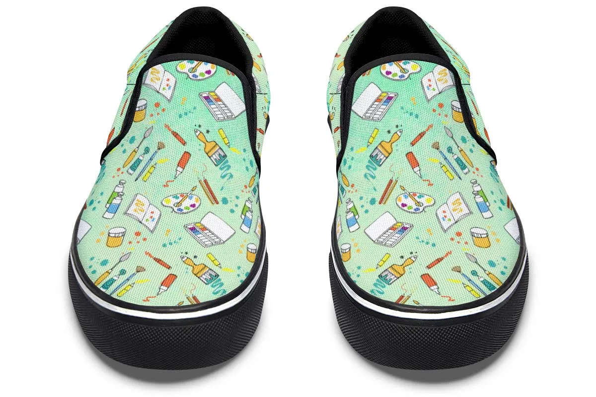 Artist Pattern Slip-On Shoes