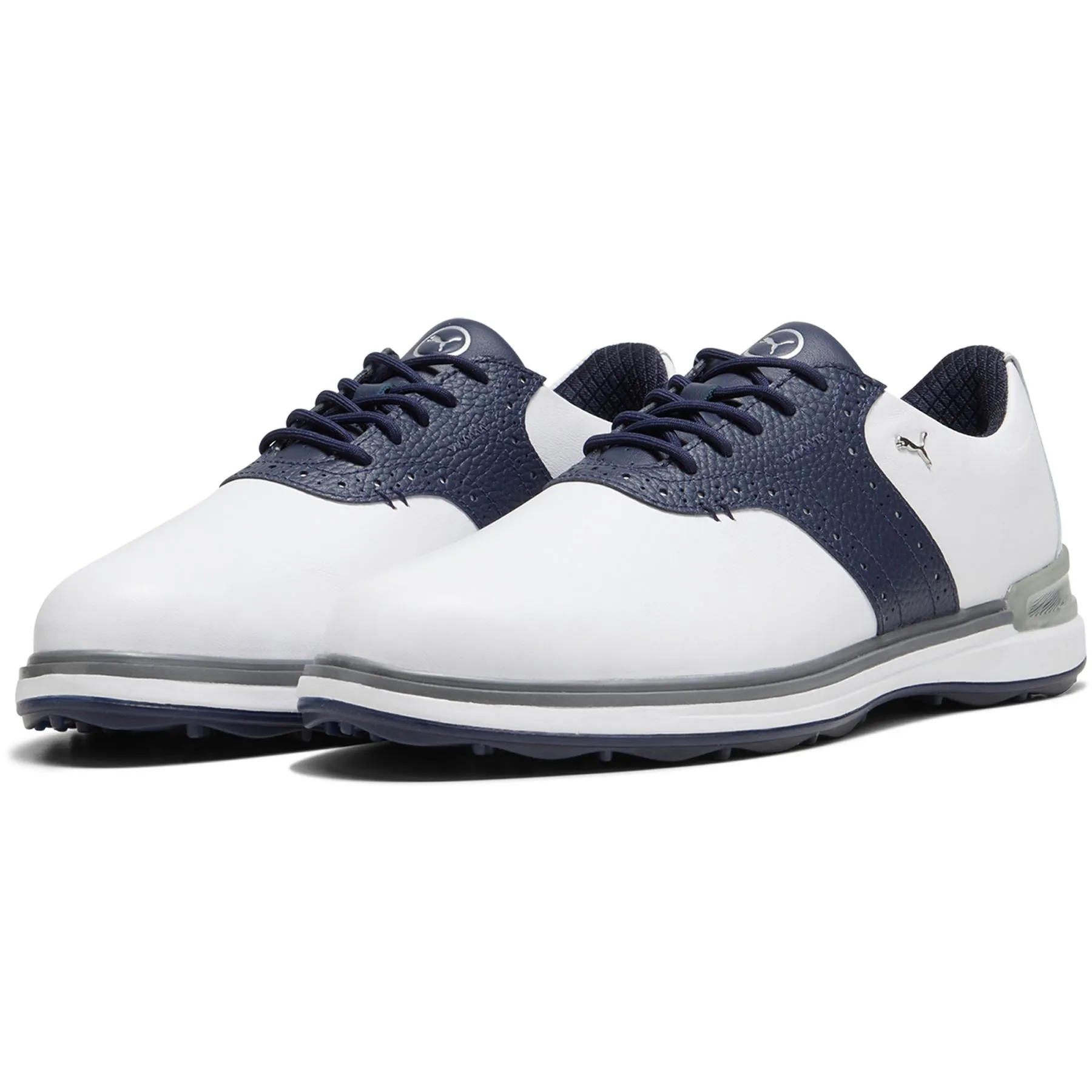 Avant Leather Spikeless Golf Shoes White/Navy - AW24