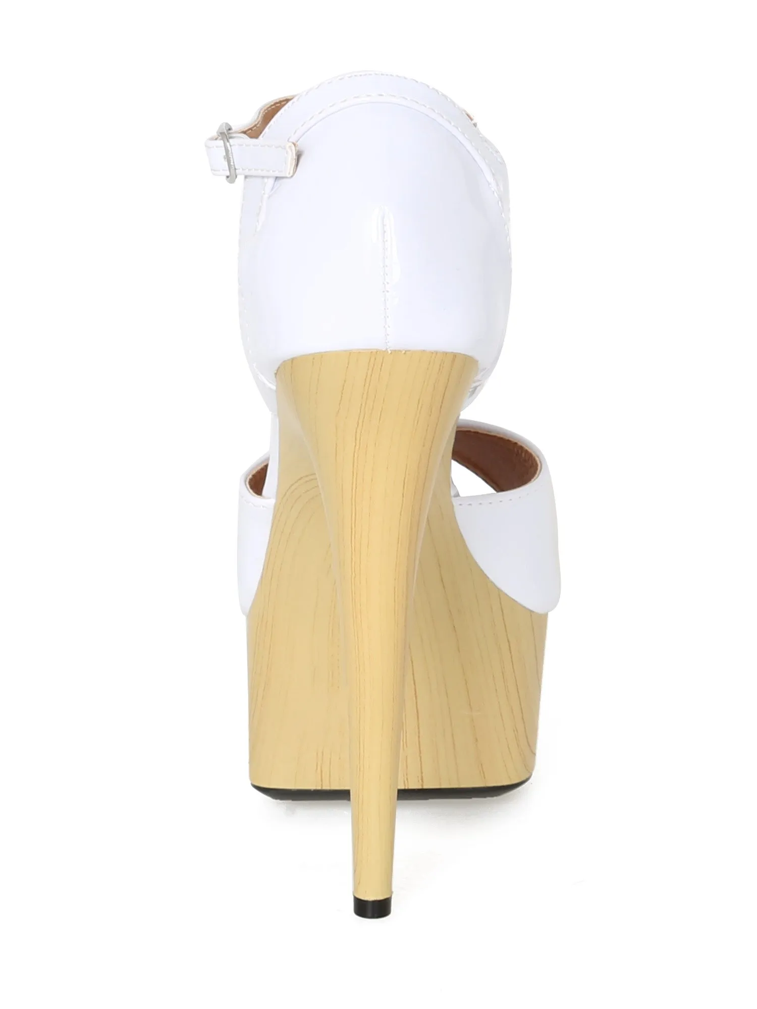 Billie White Peeptoe Sandals