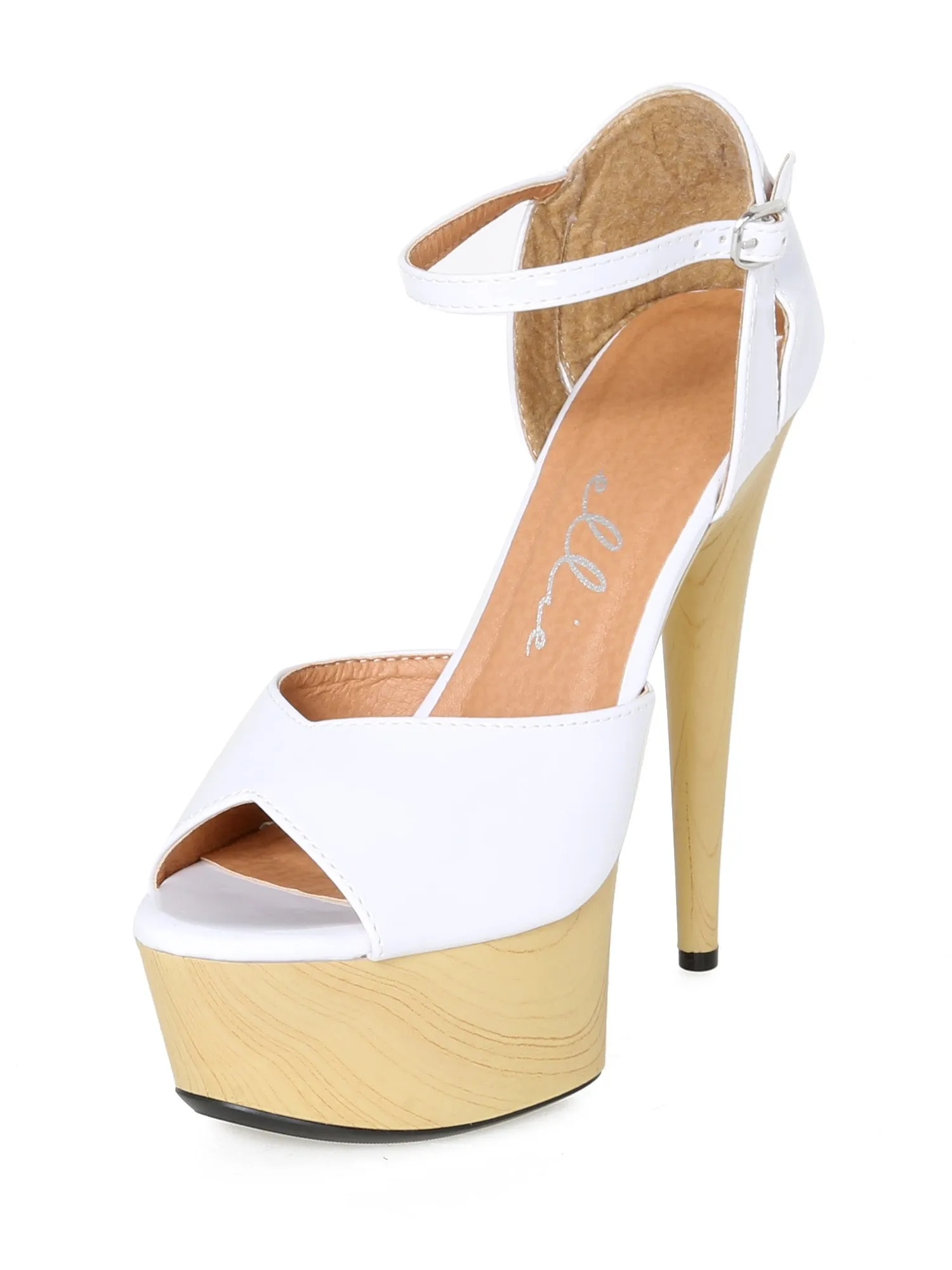 Billie White Peeptoe Sandals