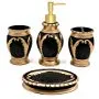 Black and Gold Bathroom Accessory Set