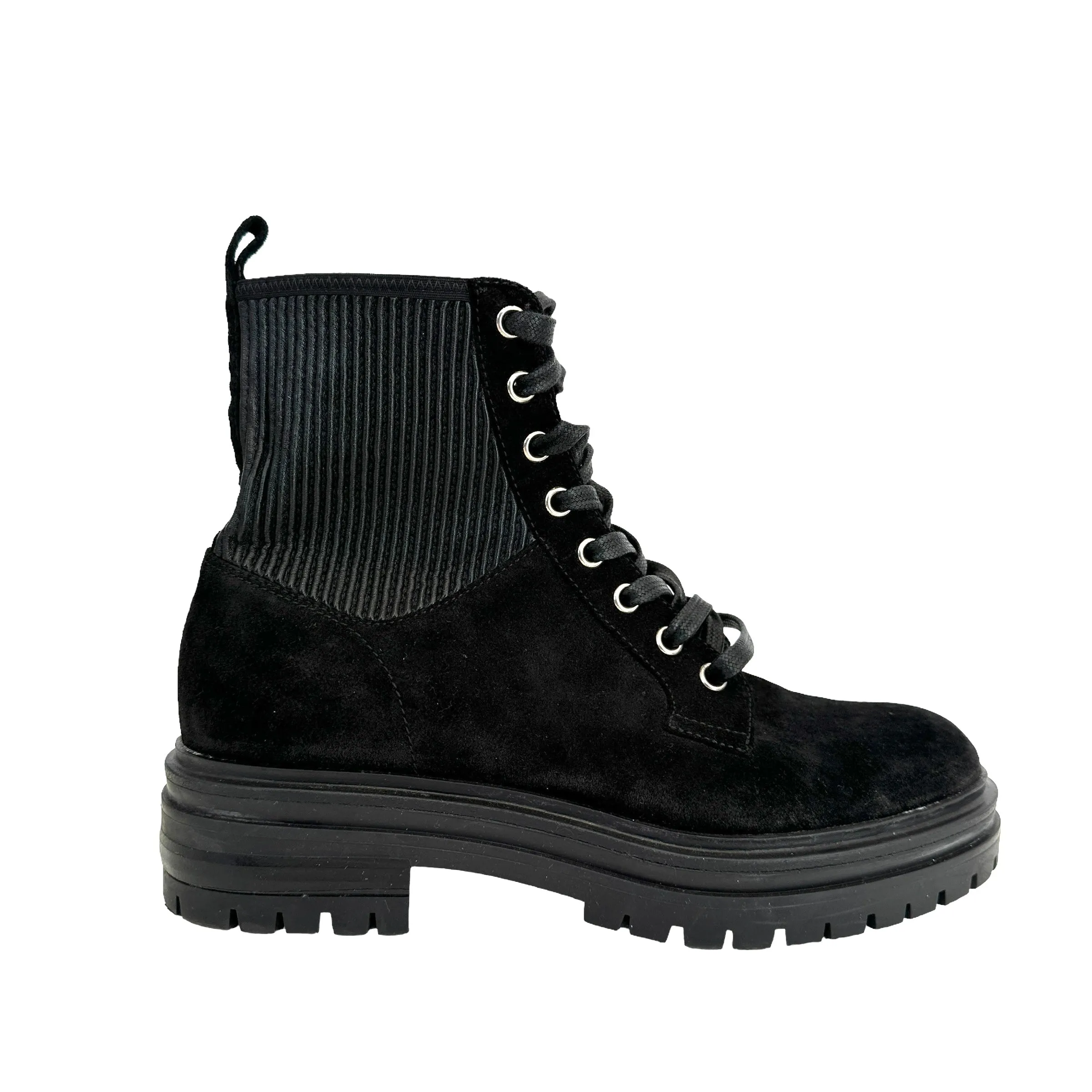 Black Leather & Suede Boots - 7.5