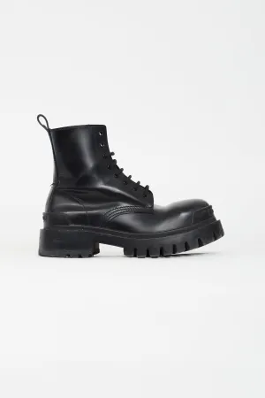 Black Lug Sole Combat Boot