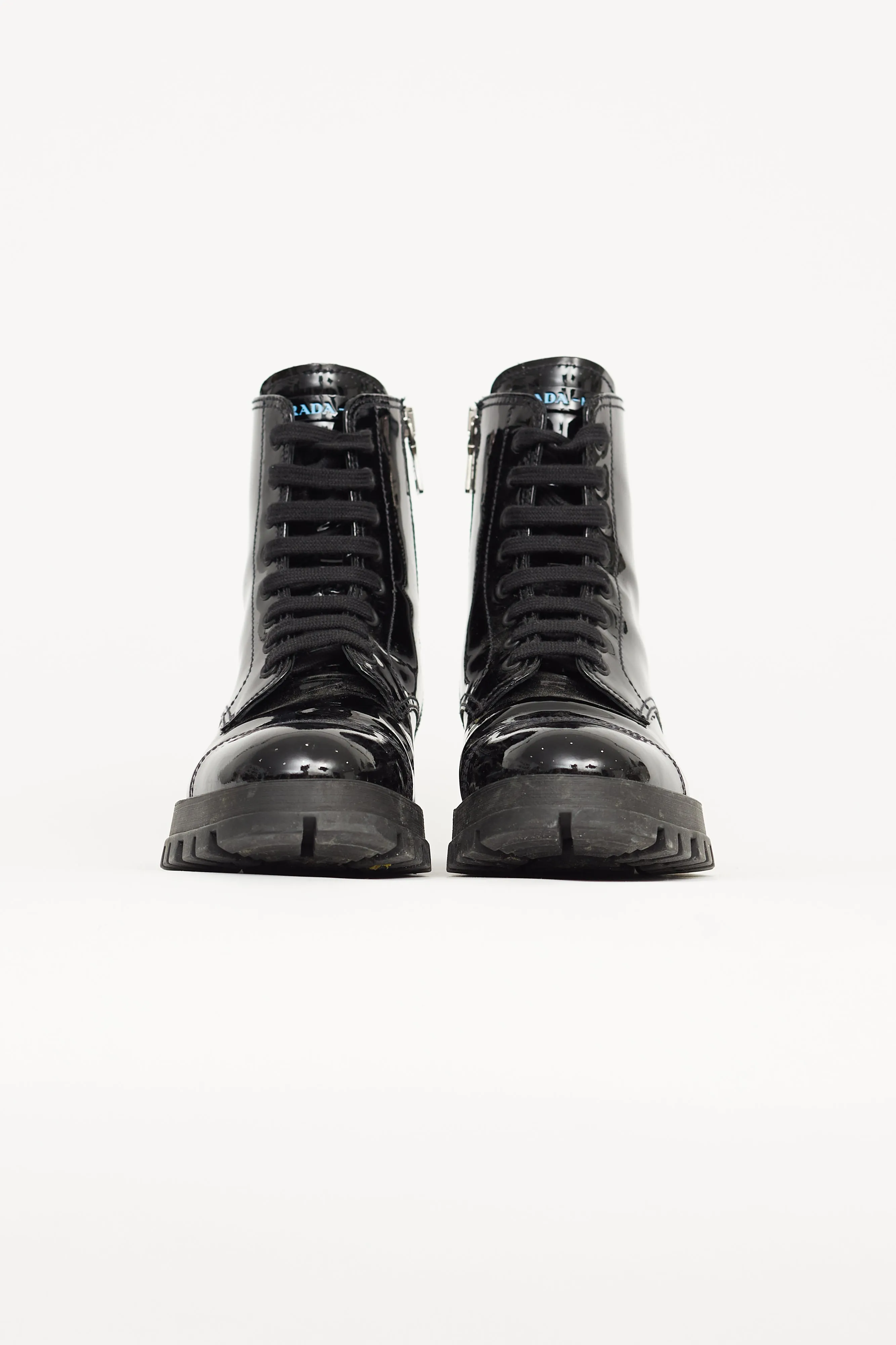 Black Patent Leather Combat Boot