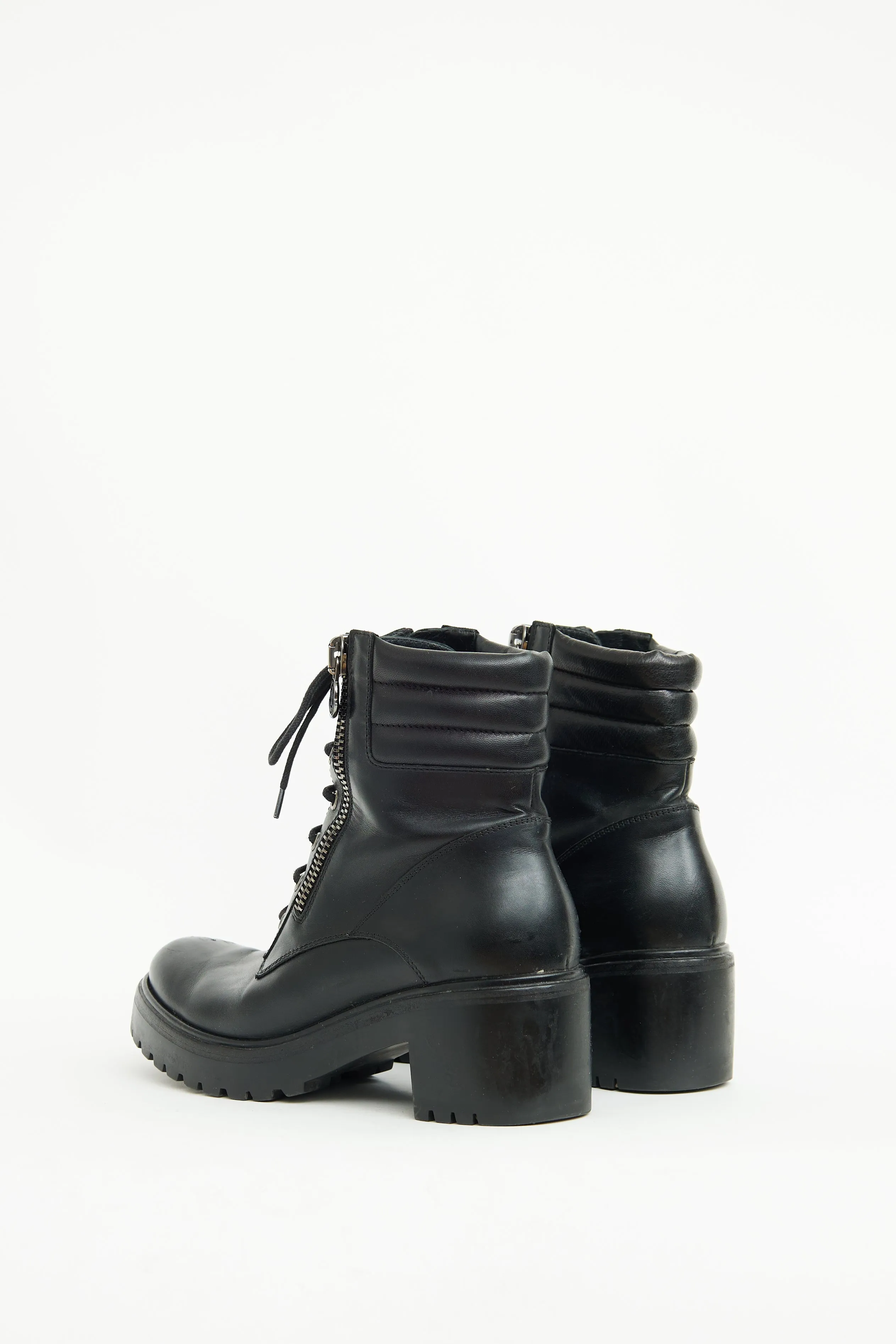 Black Viviane Platform Combat Boot