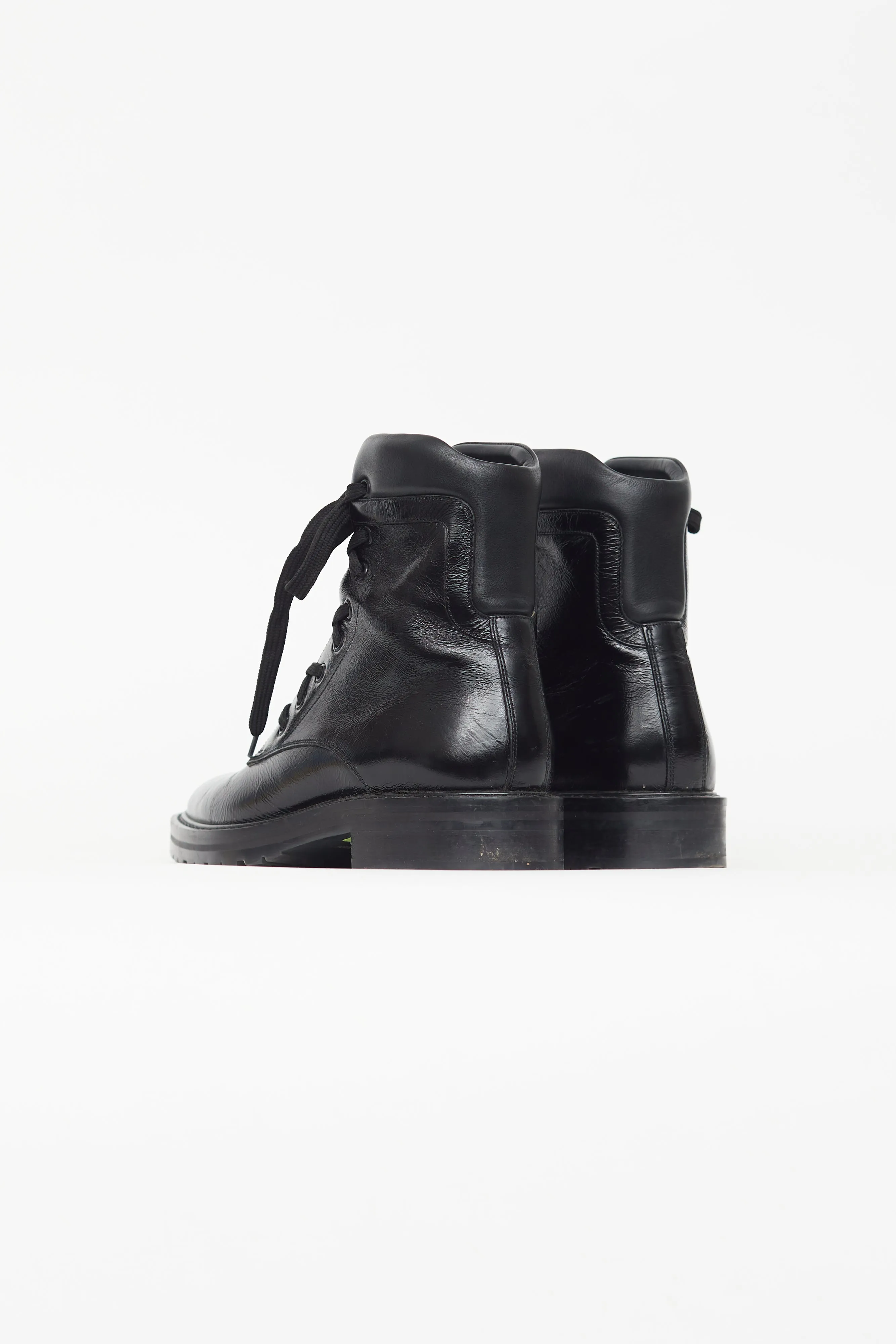 Black William Crinkled Combat Boot