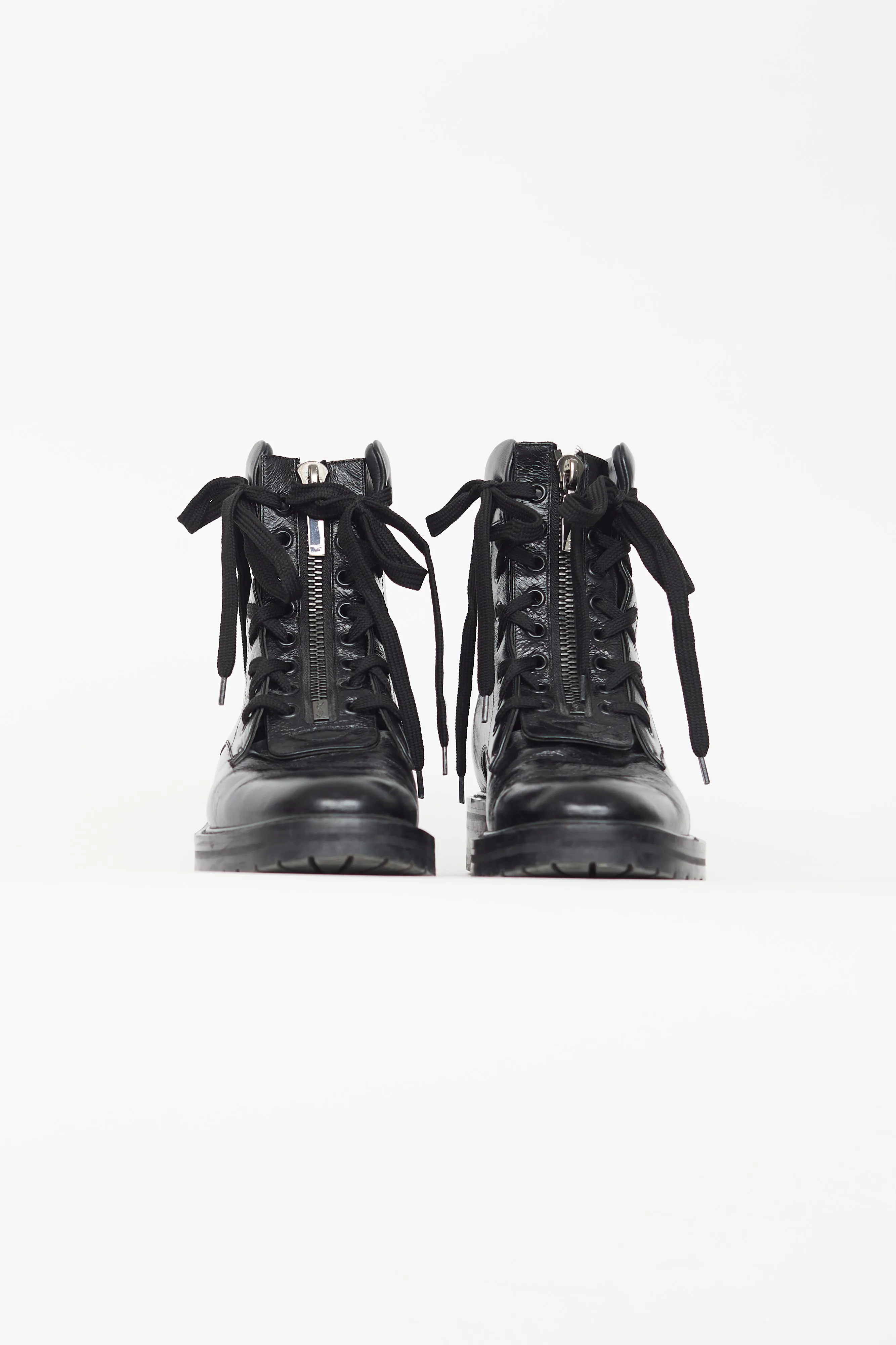 Black William Crinkled Combat Boot