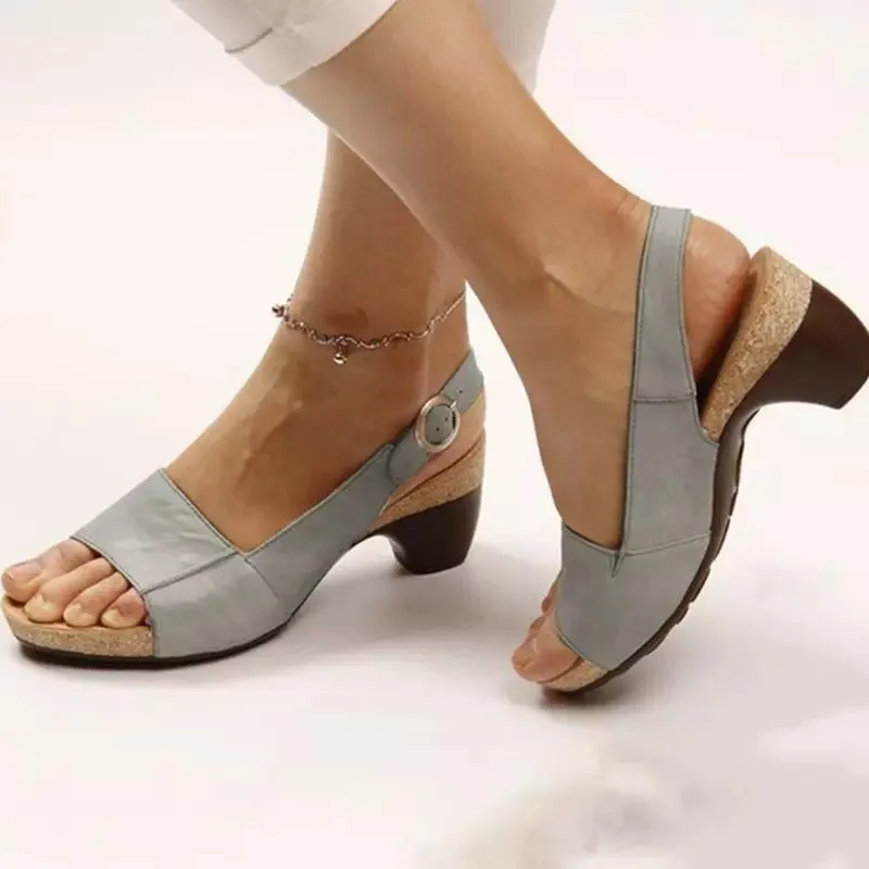 Block Low Heel Ankle Strap Sandals (9 colors)