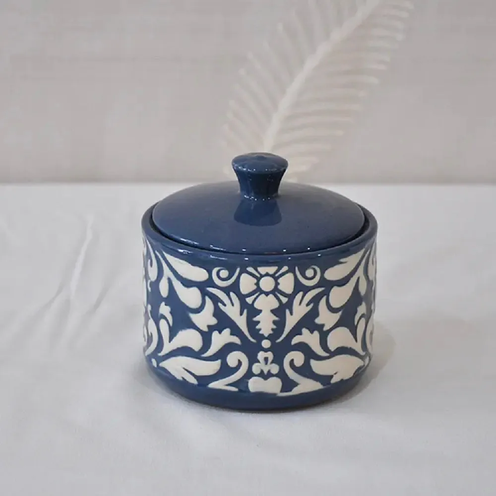 Blue And White Bathroom Accessory Set