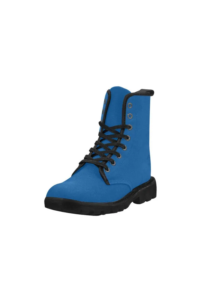 Blue Flower Power Martin Boots for Women