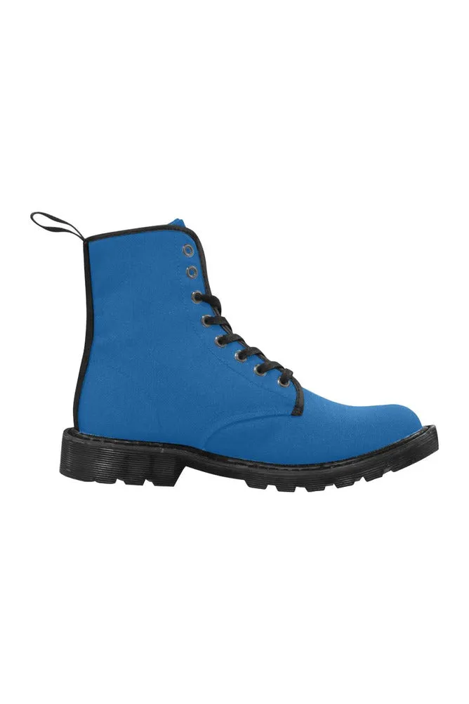 Blue Flower Power Martin Boots for Women