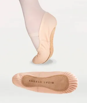 Body Wrappers Child Full Sole Leather Pleated Ballet Slipper