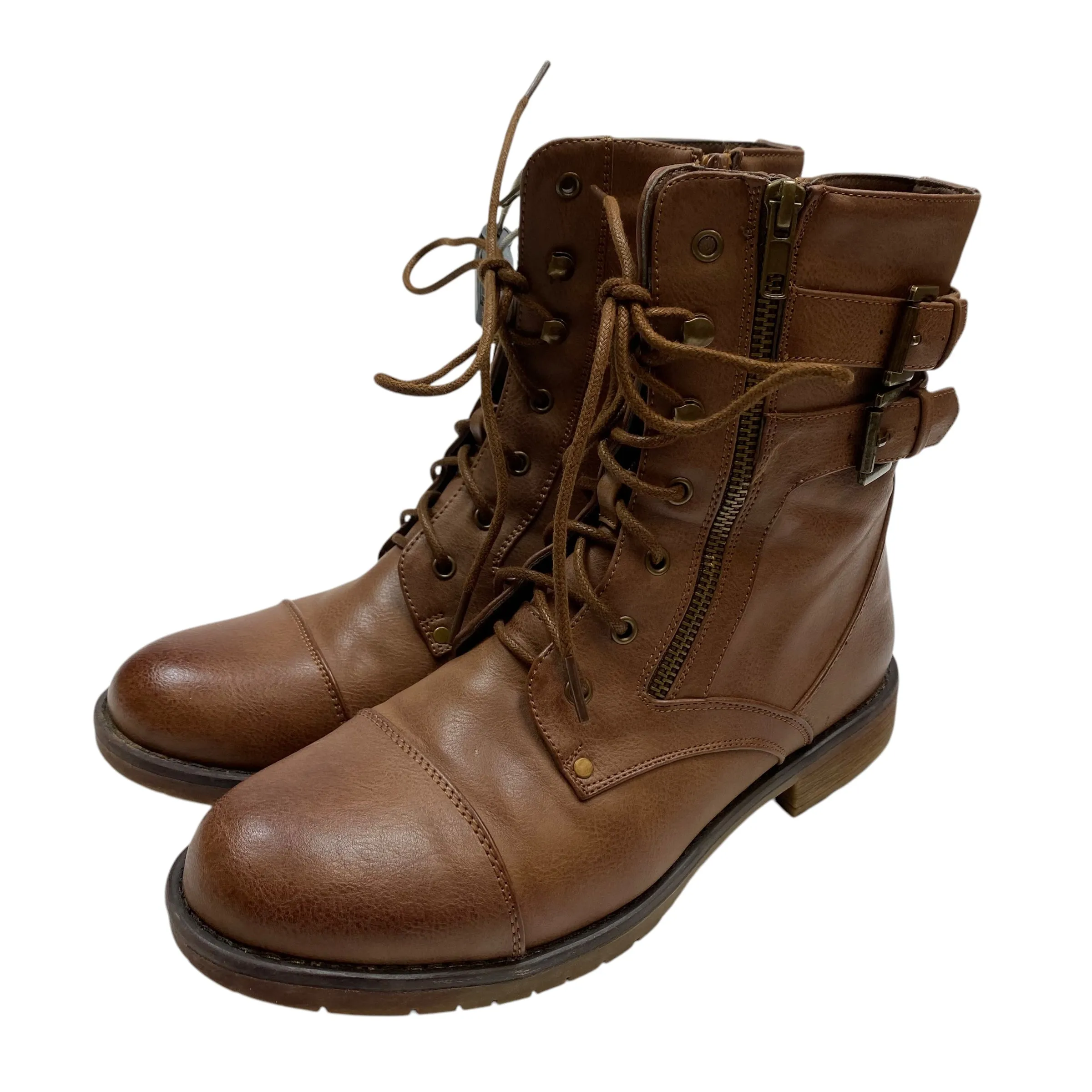 Boots Combat By ID Required In Brown, Size: 8.5