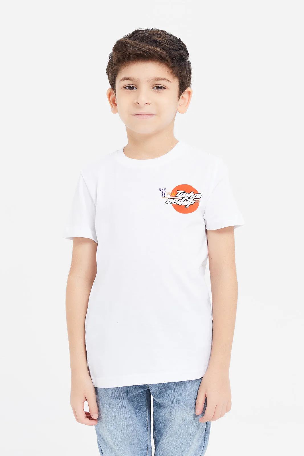 Boys Assorted White Anime T-Shirt Set (Pack Of 3)