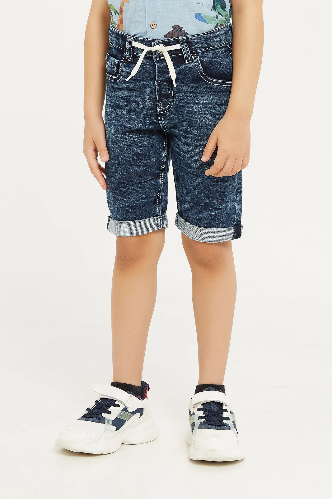 Boys Navy Denim Short