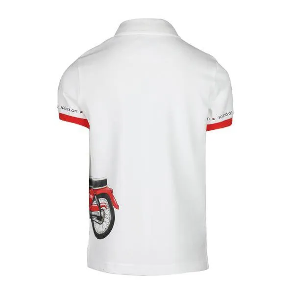 BOYS SHORT SLEEVE PRINT POLO - WHITE