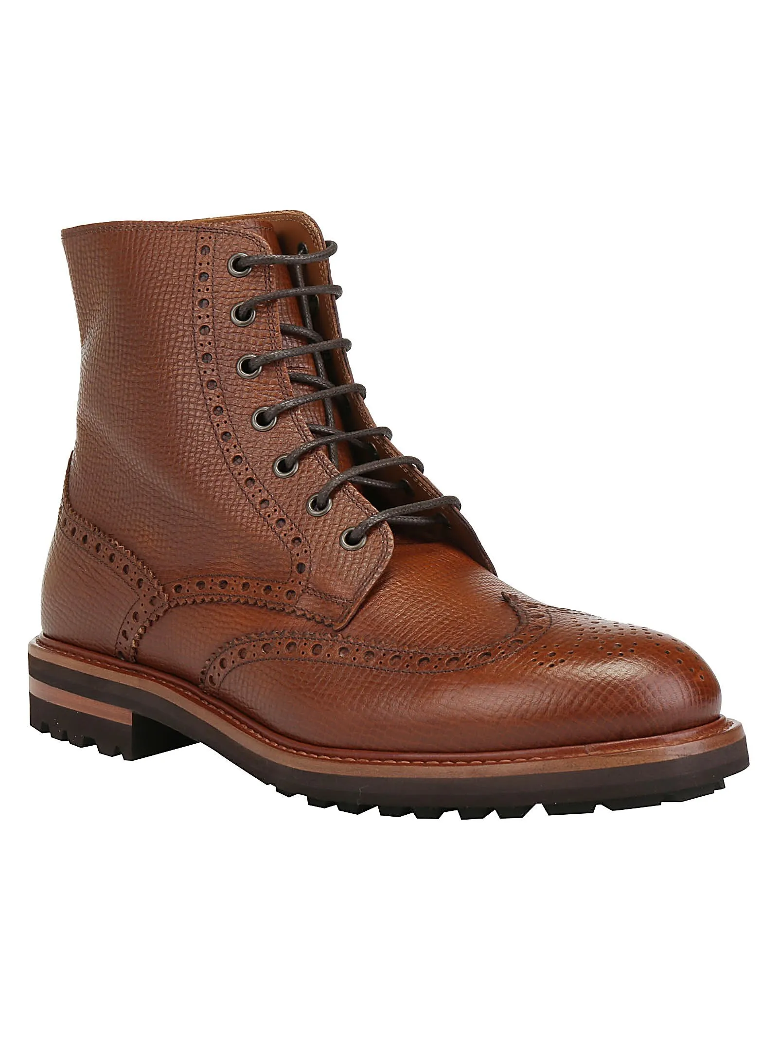 Brunello Cucinelli Brogue Detail Combat Boots