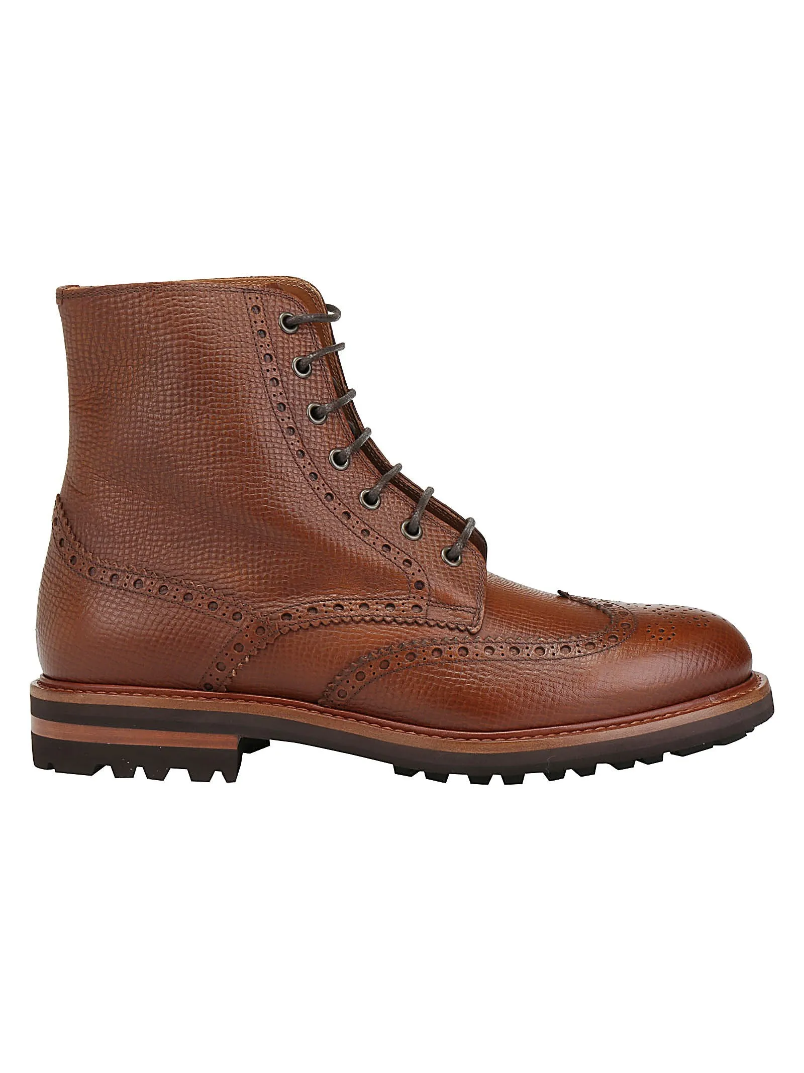 Brunello Cucinelli Brogue Detail Combat Boots