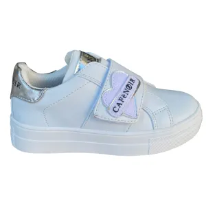 Cafè Noir scarpa da bambina con fascia elastica e velcro C-2422w bianco